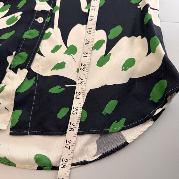 Monse Floral Button Up Top Cut Out Slashed Back Deconstructed Size 6 Bold Floral - Picture 14 of 14